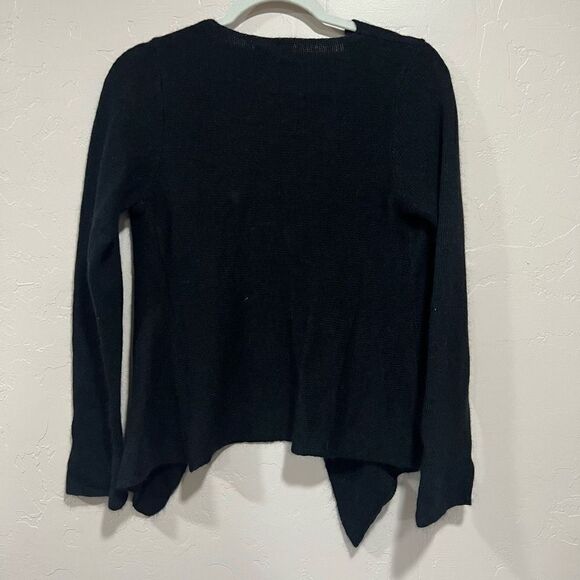 MOTH Anthropologie Lambs Wool Angora Rabbit Flap Black Cardigan Sweater Size M - Picture 4 of 7